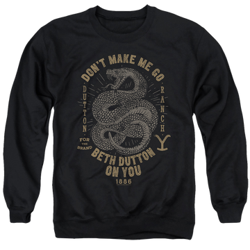 Black men's crewneck sweatshirt with Yellowstone graphic