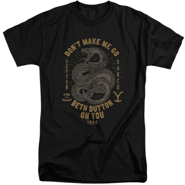 Black men's tall fit t-shirt with Yellowstone graphic
