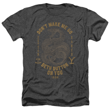 Black men's heather t-shirt with Yellowstone graphic