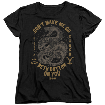 Black women's t-shirt with Yellowstone graphic