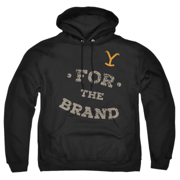 Black pullover hoodie with Yellowstone graphic