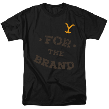 Black men's regular fit t-shirt with Yellowstone graphic