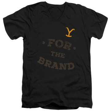 Black men's v-neck t-shirt with Yellowstone graphic