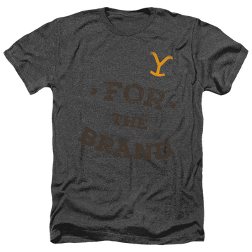Black men's heather t-shirt with Yellowstone graphic