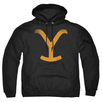 Black pullover hoodie with Yellowstone graphic