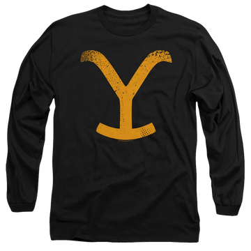 Black men's long sleeve t-shirt with Yellowstone graphic