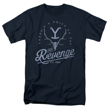 Navy men's regular fit t-shirt with Yellowstone graphic