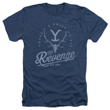 Navy men's heather t-shirt with Yellowstone graphic