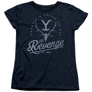 Navy women's t-shirt with Yellowstone graphic