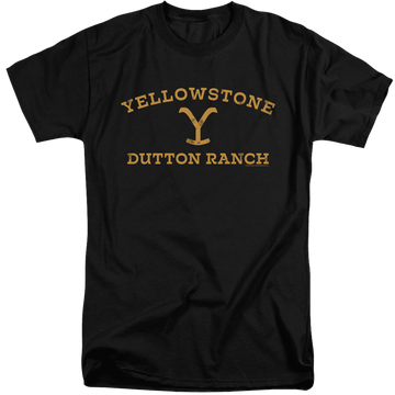 Black men's tall fit t-shirt with Yellowstone graphic