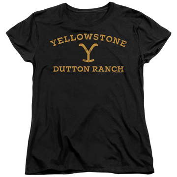 Black women's t-shirt with Yellowstone graphic