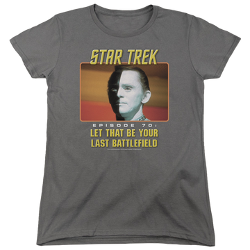 Charcoal women's t-shirt with Star Trek Last Battlefield graphic