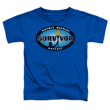 Royal toddler t-shirt with Survivor Blue Burst graphic