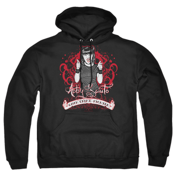 Black pullover hoodie with NCIS Goth Crime Fighter graphic