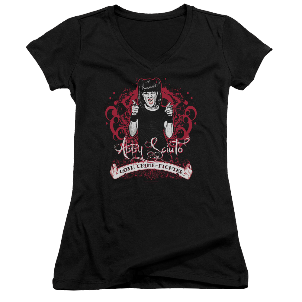 NCIS Goth Crime Fighter - Juniors V-Neck T-Shirt Juniors V-Neck T-Shirt NCIS