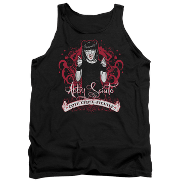 Black men's tank with NCIS Goth Crime Fighter graphic