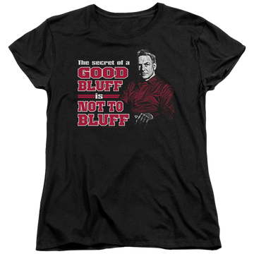 Black women's t-shirt with NCIS No Bluffing graphic
