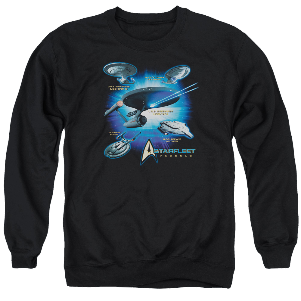 Star Trek Starfleet Vessels Men's Crewneck Sweatshirt Men's Crewneck Sweatshirt Star Trek