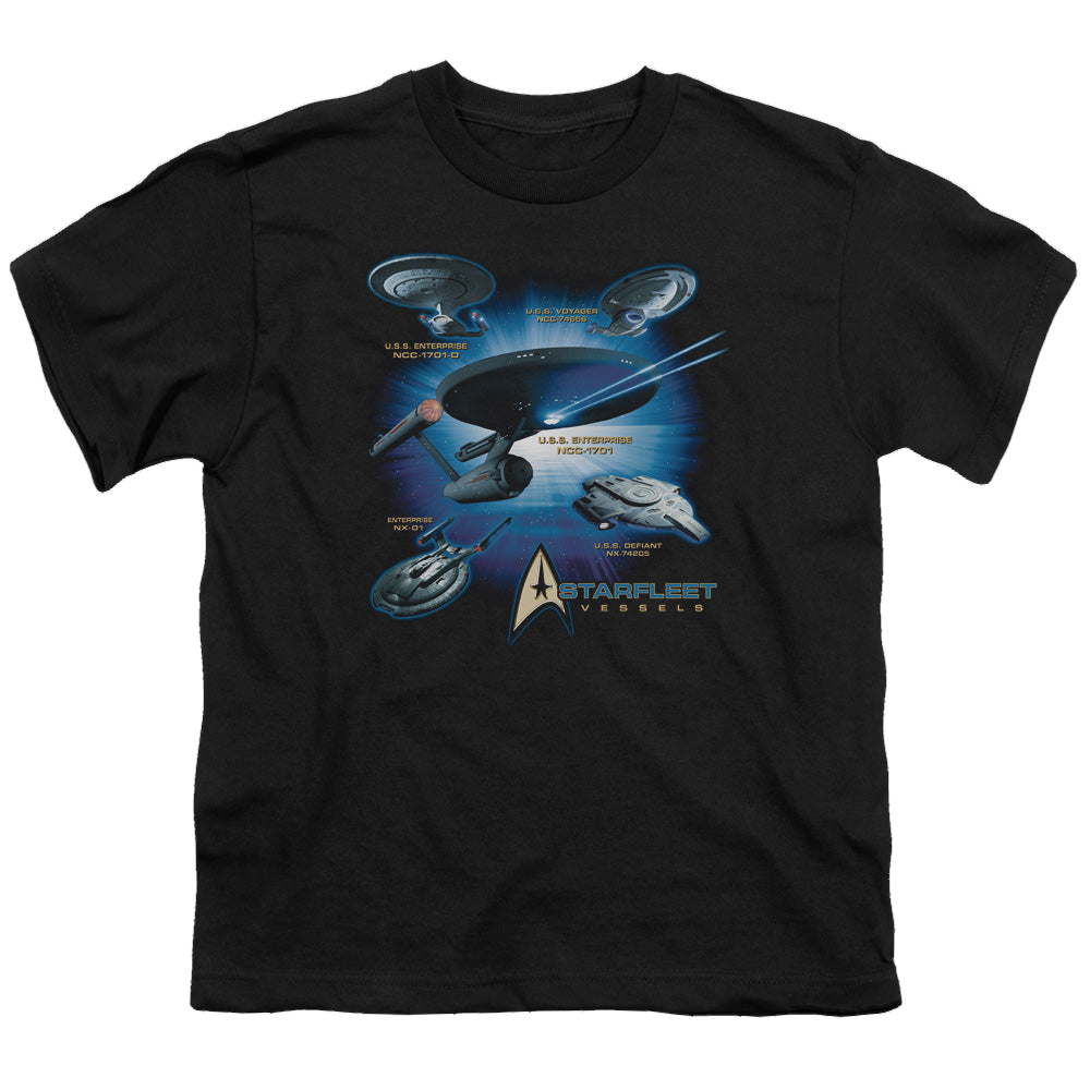 Star Trek The Original Series Starfleet Vessels - Youth T-Shirt Youth T-Shirt (Ages 8-12) Star Trek