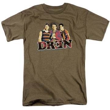 Safari green men's regular fit t-shirt with Happy Days Dren graphic