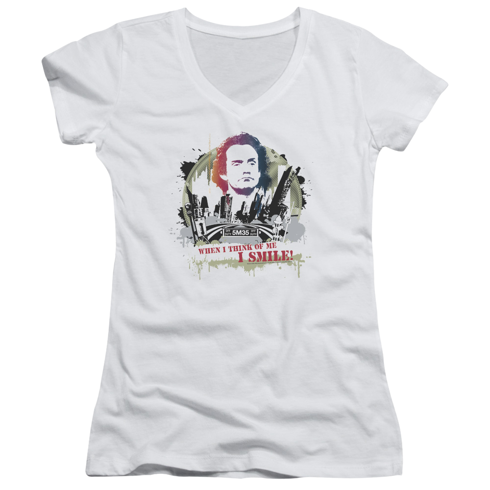 Taxi Smiling Jim - Juniors V-Neck T-Shirt Juniors V-Neck T-Shirt Taxi