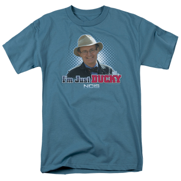 Slate men's regular fit t-shirt with NCIS Just Ducky graphic