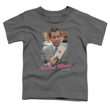 Charcoal kid's t-shirt for ages 4 to 7 with NCIS Ladies Man graphic