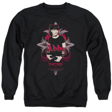 Black men's crewneck sweatshirt with NCIS Abby Gothic graphic