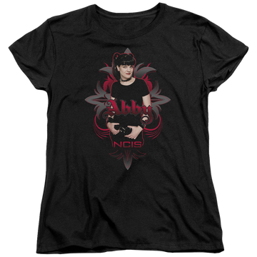 Black women's t-shirt with NCIS Abby Gothic graphic