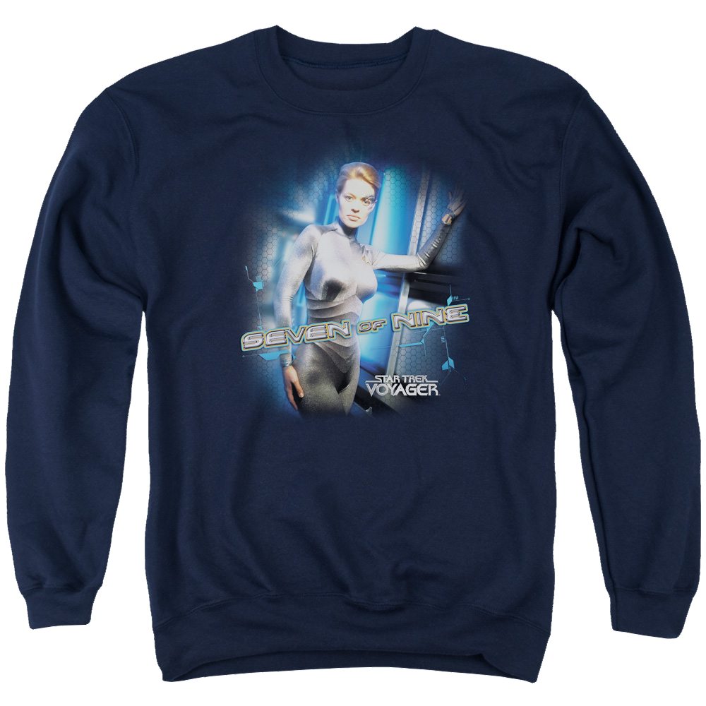 Star Trek Seven Of Nine Men's Crewneck Sweatshirt Men's Crewneck Sweatshirt Star Trek