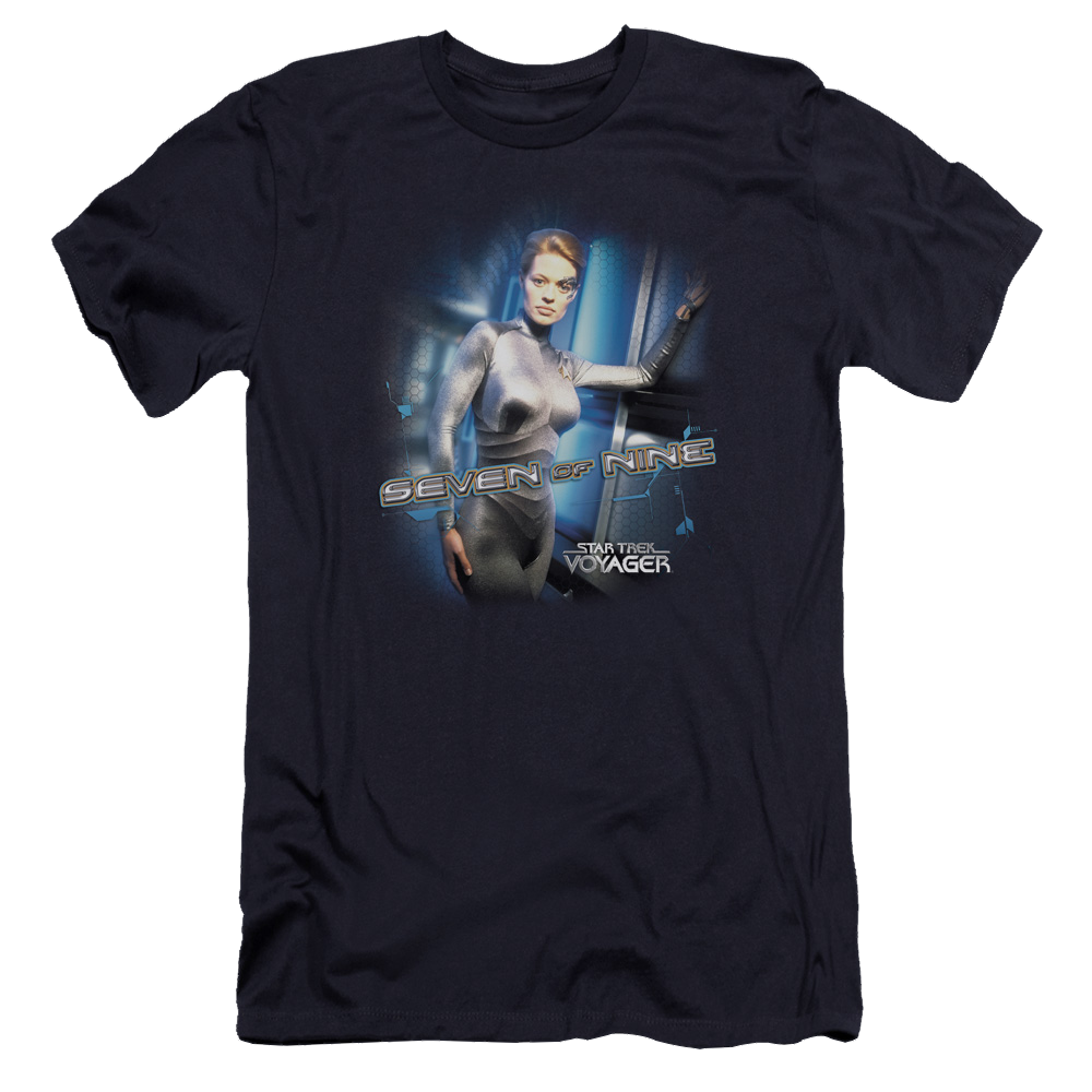 Star Trek Seven Of Nine Men's Premium Slim Fit T-Shirt Men's Premium Slim Fit T-Shirt Star Trek