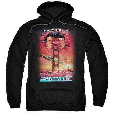 Black pullover hoodie with Star Trek The Voyage Home(movie) graphic