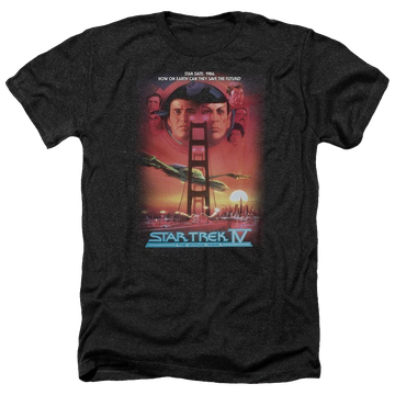 Charcoal men's heather t-shirt with Star Trek The Voyage Home(movie) graphic