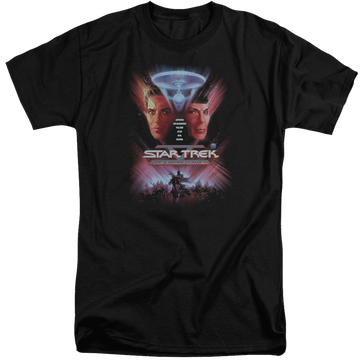Black men's tall fit t-shirt with Star Trek The Final Frontier(movie) graphic