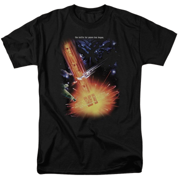 Black men's regular fit t-shirt with Star Trek Undiscovered Cntry(movie) graphic