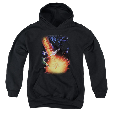 Black youth hoodie for ages 8 to 12 with Star Trek Movies Undiscovered Cntry(Movie) graphic
