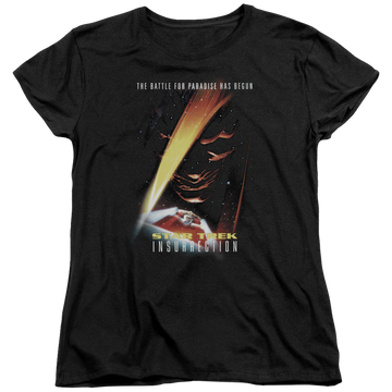 Black women's t-shirt with Star Trek Movies Insurrection(Movie) graphic