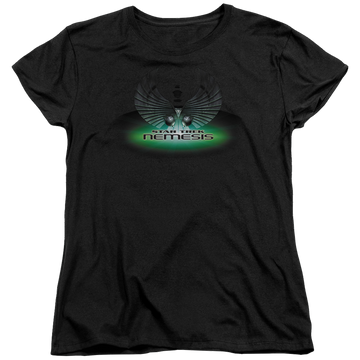 Black women's t-shirt with Star Trek Movies Nemesis(Movie) graphic