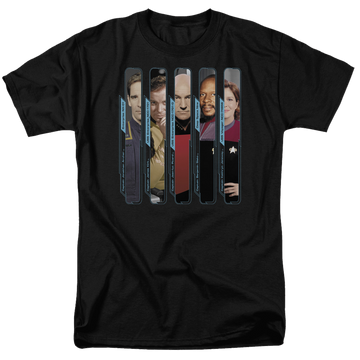 Black men's regular fit t-shirt with Star Trek The Captains graphic
