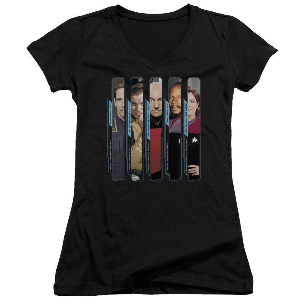 Star Trek The Captains Juniors V-Neck T-Shirt Juniors V-Neck T-Shirt Star Trek