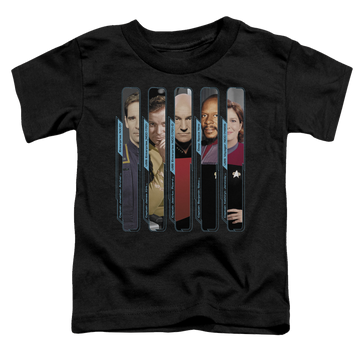 Black toddler t-shirt with Star Trek The Captains graphic