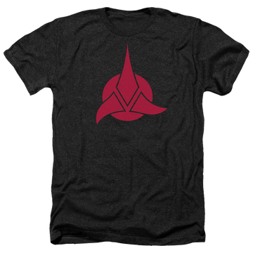 Charcoal men's heather t-shirt with Star Trek Klingon Logo graphic