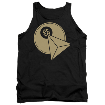 Black men's tank with Star Trek The Next Generation Vulcan Logo graphic