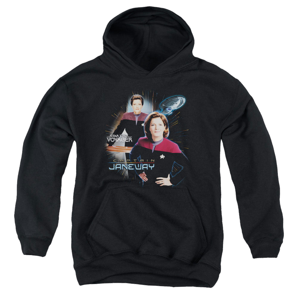 Star Trek Voyager Captain Janeway - Youth Hoodie Youth Hoodie (Ages 8-12) Star Trek