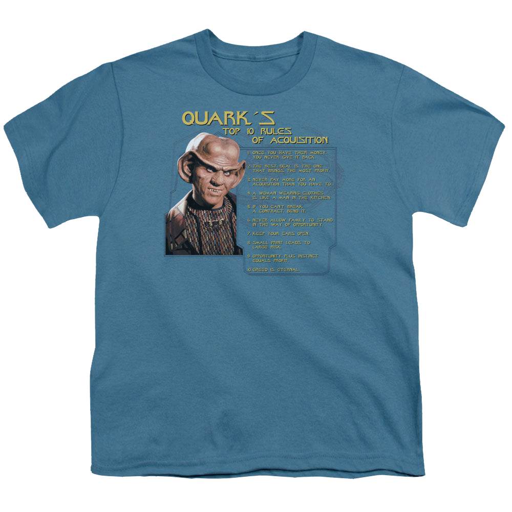 Star Trek Deep Space Nine Quarks Rules - Youth T-Shirt Youth T-Shirt (Ages 8-12) Star Trek