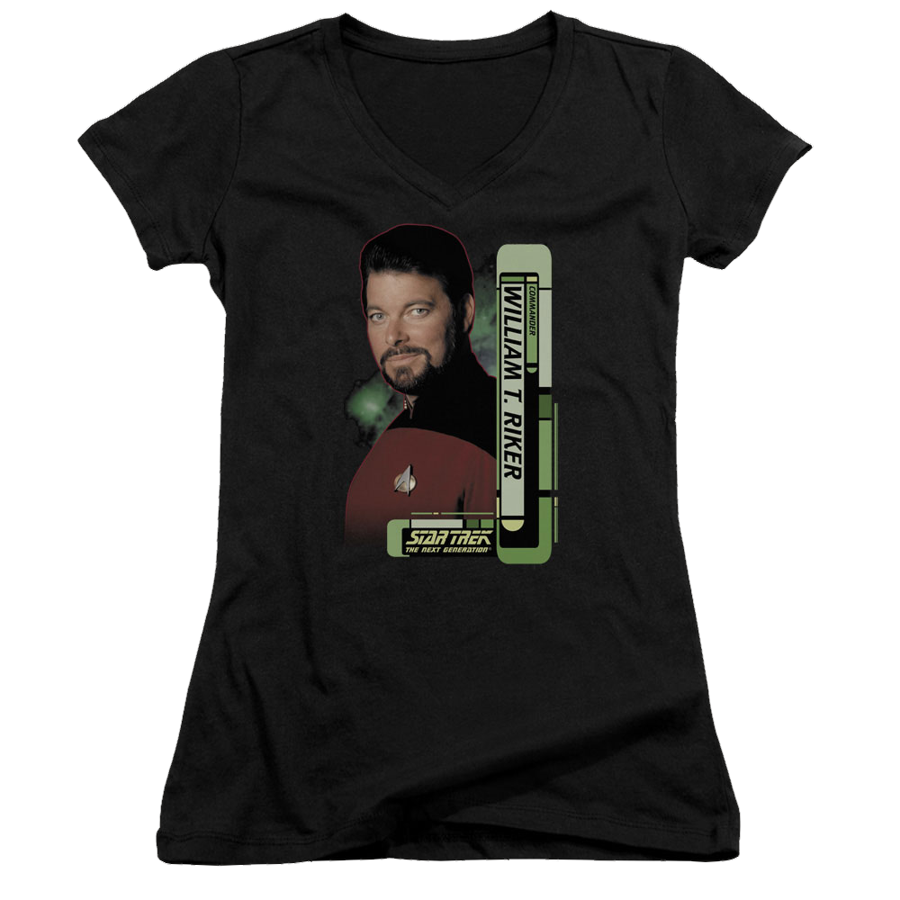 Star Trek Riker Juniors V-Neck T-Shirt Juniors V-Neck T-Shirt Star Trek