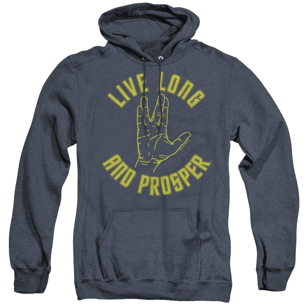Star Trek The Original Series Live Long Hand - Heather Pullover Hoodie Heather Pullover Hoodie Star Trek