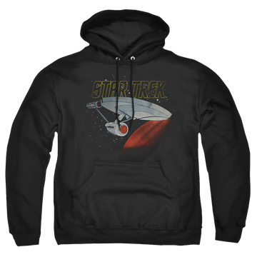 Black pullover hoodie with Star Trek Retro Enterprise graphic
