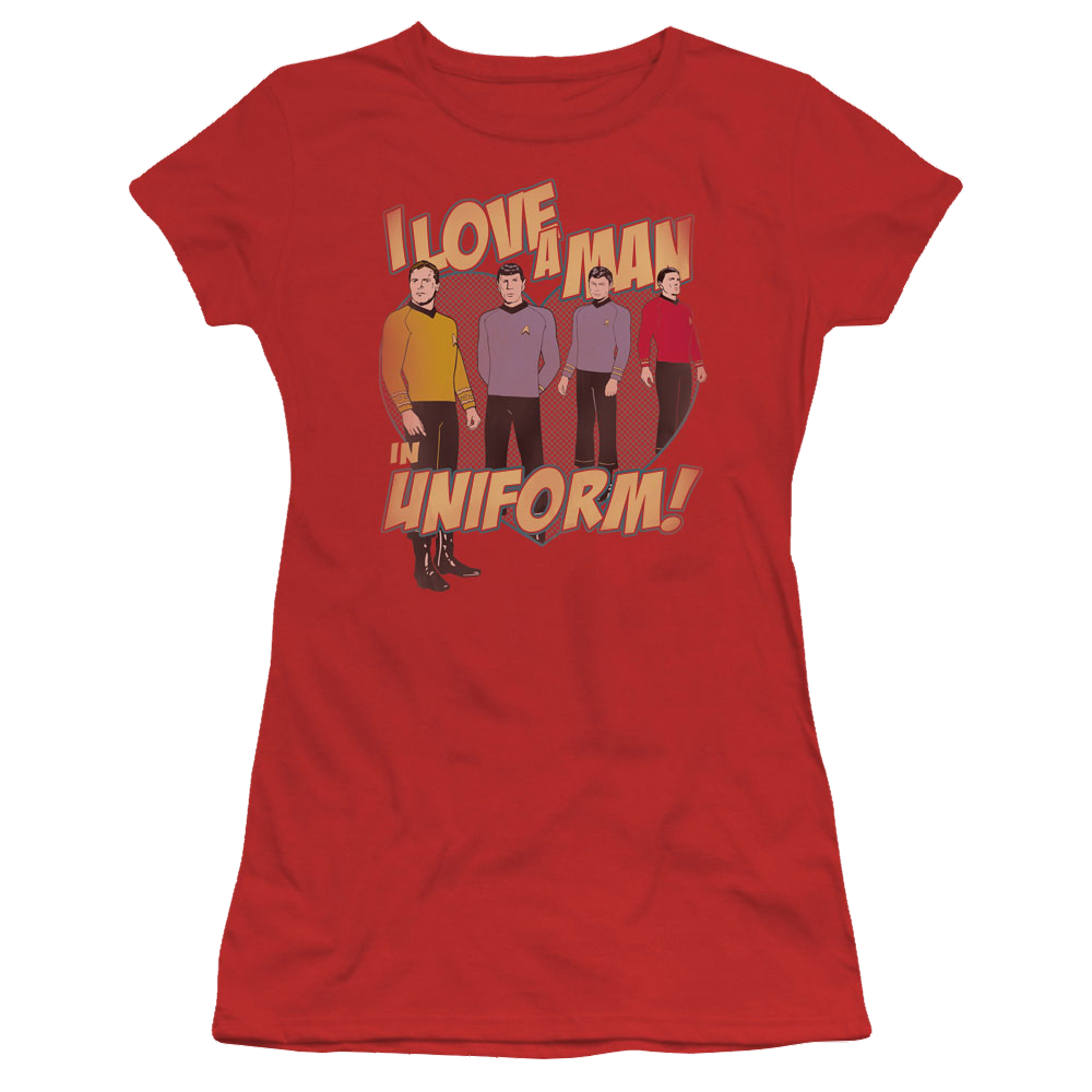 Star Trek Man In Uniform Juniors T-Shirt Juniors T-Shirt Star Trek