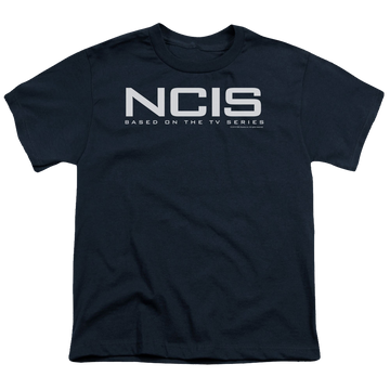 Navy youth t-shirt for ages 8 to 12 with NCIS Logo graphic